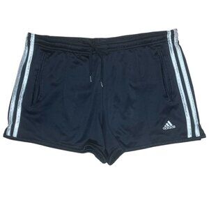 ADIDAS Mesh Black Drawstring Waist Athletic Shorts - Size Medium